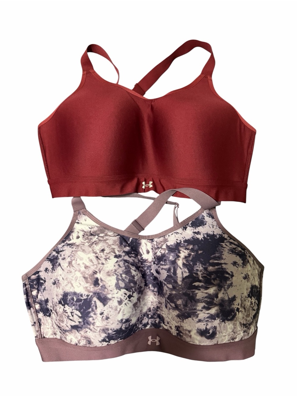 Under Armour Women’s Continuum Sports Bras - Burgundy & Printed Mauve *bundle
